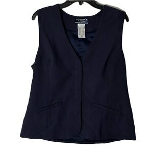 Lands' End Women's Dark Blue V-Neck Blouse